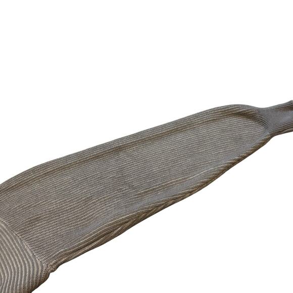 Vintage 1990s DUFFEL Cotton Ribbed Sweater Oatmeal Tan Taupe Made in USA Medium - Picture 3 of 6